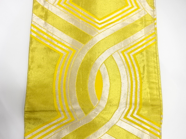  アンティーク　幾何学模様織り出し丸帯（材料）